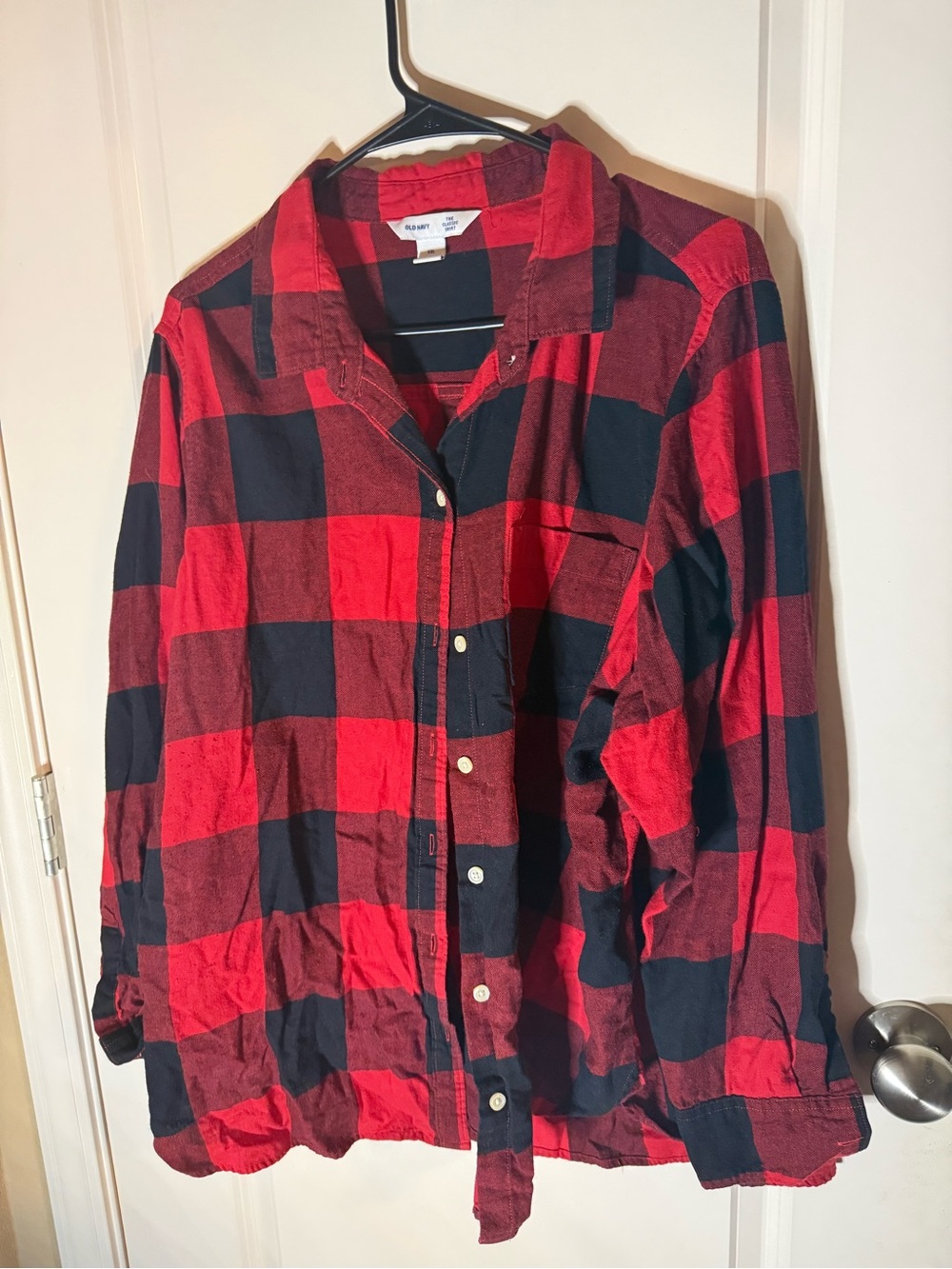 Old Navy Classic Buffalo Plaid Flannel Button Down Shirt XXL Red & Black